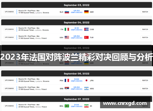 2023年法国对阵波兰精彩对决回顾与分析